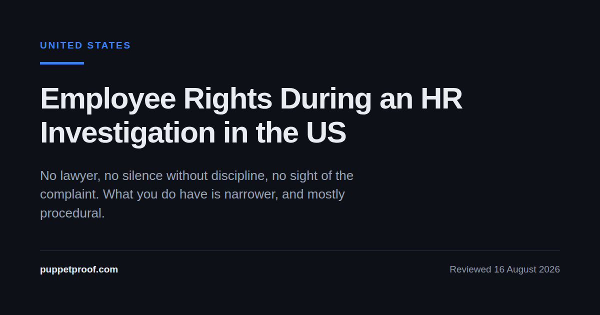 Employee Rights During an HR Investigation in the US
