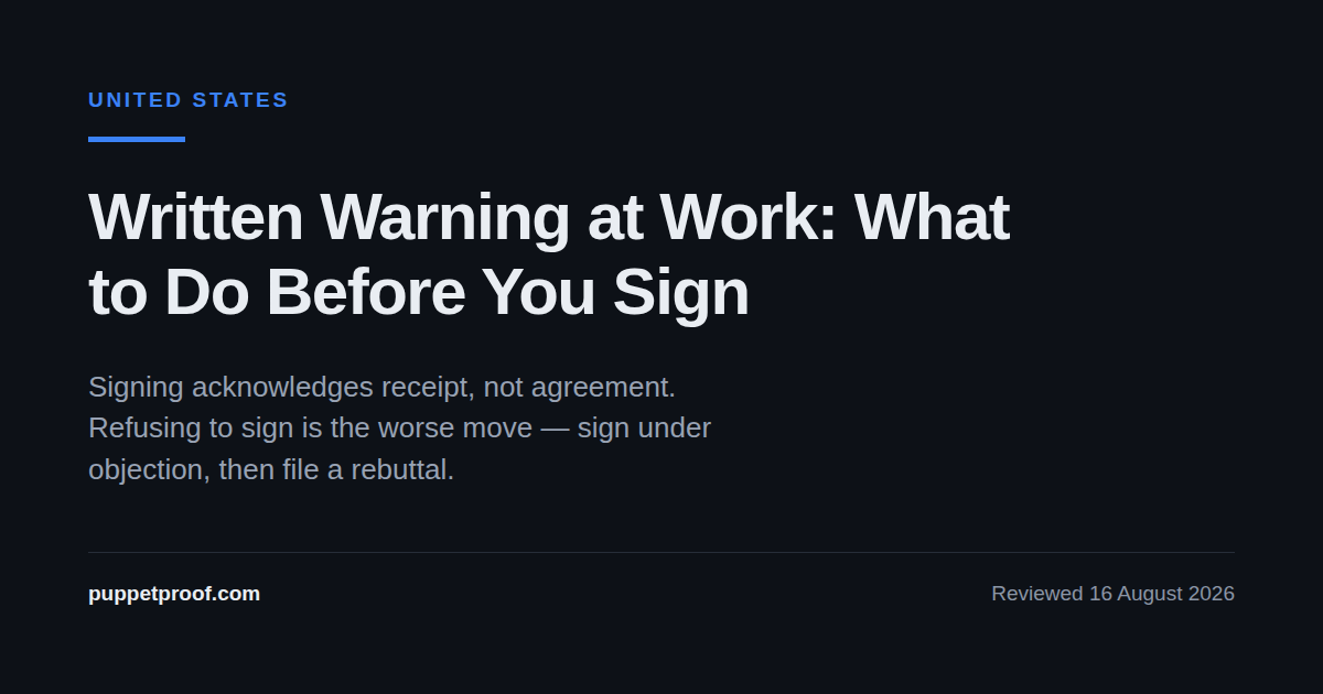 Written Warning at Work: What to Do Before You Sign