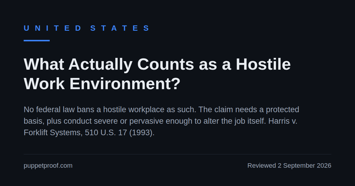 What counts as a hostile work environment? A protected basis, plus severe or pervasive conduct — the two filters that decide it.