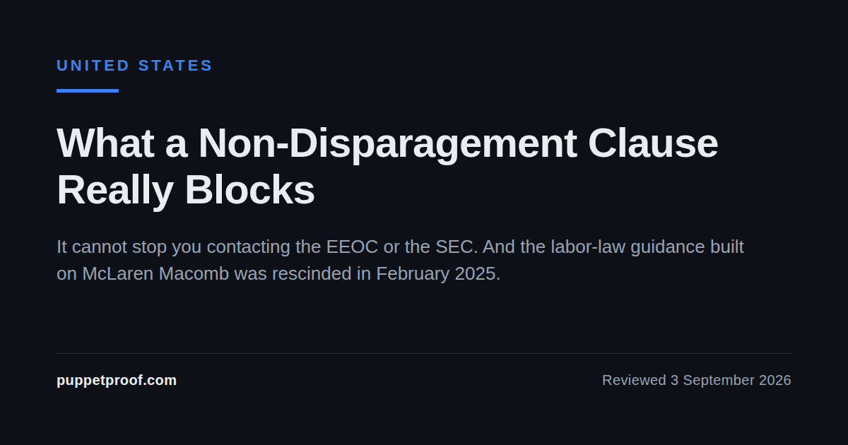 Image reading: What a non-disparagement clause really blocks. Agency access survives it.